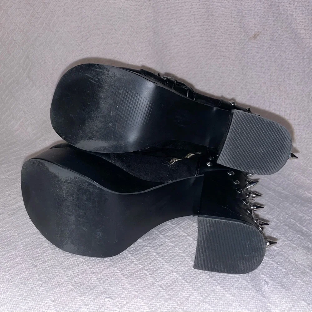 Demonia Charade-100 Spiked Ankle Boots with Bracelets - Picture 5 of 10